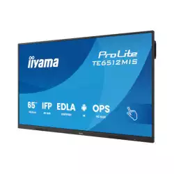 Дисплей IIYAMA TE6512MIS-B4AG, 65" VA panel, Google EDLA, AG, UHD 3840x2160, 400cd/m2, 5000:1, 6.5ms, PureTouch-IR, VGA, 2x HDMI, DP, 2x USB-C, RS232c, 2x LAN, 4x USB, HDMI out, IR, Speakers, Octa Core, 8GB, 128GB, Android 14, iiWare 13E, WiFi-6, BT, OPS slot, VESA, Black
