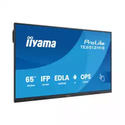 Дисплей IIYAMA TE6512MIS-B4AG, 65" VA panel, Google EDLA, AG, UHD 3840x2160, 400cd/m2, 5000:1, 6.5ms, PureTouch-IR, VGA, 2x HDMI, DP, 2x USB-C, RS232c, 2x LAN, 4x USB, HDMI out, IR, Speakers, Octa Core, 8GB, 128GB, Android 14, iiWare 13E, WiFi-6, BT, OPS slot, VESA, Black
