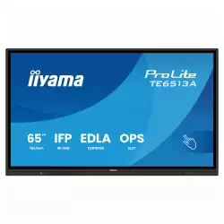 Дисплей IIYAMA TE6513A-B2AG, 64.5 inch IPS panel, Google EDLA, AG, 3840x2160, 500cd/m2, 1200:1, 8ms, PureTouch-IR, Android 14, iiWare 21E, Quick Radial Menu, 2x HDMI, DP, 2x USB-C, LAN, 4x USB, RS232C, HDMI out, Speakers, WiFi, BT, Octa Core, 24/7, Black                          
