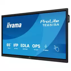 Дисплей IIYAMA TE6515A-B1AG, 64.5" IPS panel, Google EDLA, AG, UHD 3840x2160, 550cd/m2, 1200:1, 8ms, DeepContrast-IR+, 2x HDMI, DP, USB-C, RS232c, 2x LAN, 3x USB, USB-C out, HDMI out, Mic, Speakers, OPS slot, Android 14, iiWare 21E, Octa Core, 16GB, 128GB, WiFi, BT, Sensors, Black