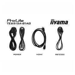 Дисплей IIYAMA TE6515A-B2AG, 64.5 inch VA panel, Google EDLA, AG, 3840x2160, 550cd/m2, 5000:1, 6.5ms, DeepContrast-IR++, 2x HDMI, DP, USB-C, RS232c, LAN, 4x USB, USB-C out, HDMI out, Mic, Speakers, OPS slot, Android 14, WiFi, BT, Octa Core, Black