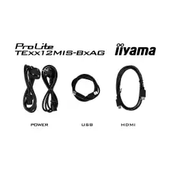 Дисплей IIYAMA TE7512MIS-B4AG, 75" VA panel, Google EDLA, AG, UHD 3840x2160, 400cd/m2, 5000:1, 6.5ms, PureTouch-IR, VGA, 2x HDMI, DP, 2x USB-C, RS232c, 2x LAN, 4x USB, HDMI out, IR, Speakers, Octa Core, 8GB, 128GB, Android 14, iiWare 13E, WiFi-6, BT, OPS slot, VESA, Black