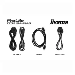 Дисплей IIYAMA TE7515A-B2AG, 75 inch VA panel, Google EDLA, AG, 3840x2160, 550cd/m2, 5000:1, 6.5ms, DeepContrast-IR++, 2x HDMI, DP, USB-C, RS232c, LAN, 4x USB, USB-C out, HDMI out, Mic, Speakers, OPS slot, Android 14, WiFi, BT, Octa Core, Black