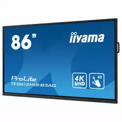 Дисплей IIYAMA TE8612MIS-B3AG, 85.6" VA panel, Thin bezel, Anti-Glare, PureTouch- IR, 16:9, 4K UHD 3840 x 2160, 400cd/m2, 4000:1, 8ms, VGA, 3x HDMI, USB-C, 5x USB, RS-232c, LAN, IR, HDMI Out, SPDIF, Speakers, Android 11, iiWare 10, WiFi, BT, Quad core A55, 8GB, 64GB, 24/7, Black