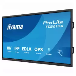 Дисплей IIYAMA TE8615A-B2AG, 85.6 inch IPS panel, Google EDLA, AG, 3840x2160, 550cd/m2, 1200:1, 8ms, DeepContrast-IR++, 2x HDMI, DP, USB-C, RS232c, LAN, 4x USB, USB-C out, HDMI out, Mic, Speakers, OPS slot, Android 14, WiFi, BT, Octa Core, Black
