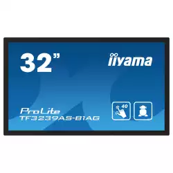 Дисплей IIYAMA TF3239AS-B1AG, 31.5" Open-Frame, IPS panel, AG, FHD 1920x1080, 500cd/m2, 1200:1, 8ms, bonded PCAP, Android 11 OS, A73*4+A53*4, 4GB, 32GB, 24/7, 2x HDMI, DP, RS232, LAN, 2x USB, Speakers, IP65 front, Portrait, Face Up, VESA 200, Black
