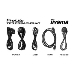 Дисплей IIYAMA TF3239AS-B1AG, 31.5" Open-Frame, IPS panel, AG, FHD 1920x1080, 500cd/m2, 1200:1, 8ms, bonded PCAP, Android 11 OS, A73*4+A53*4, 4GB, 32GB, 24/7, 2x HDMI, DP, RS232, LAN, 2x USB, Speakers, IP65 front, Portrait, Face Up, VESA 200, Black
