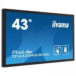 Дисплей IIYAMA TF4339AS-B1AG 42.5" Open-Frame, IPS, Anti-Glare, 3840x2160, Bonded PCAP, 500 cd/m2, 1200:1, 8ms, 2xHDMI, DisplayPort, RS232C, RJ45 (LAN), Speakers, 3x USB 2.0, Android 11 OS, Octa Core CPU, 4GB RAM, 32 GB Storage, 24/7, iiSignage2