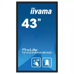 Дисплей IIYAMA TF4339AS-B1AG 42.5" Open-Frame, IPS, Anti-Glare, 3840x2160, Bonded PCAP, 500 cd/m2, 1200:1, 8ms, 2xHDMI, DisplayPort, RS232C, RJ45 (LAN), Speakers, 3x USB 2.0, Android 11 OS, Octa Core CPU, 4GB RAM, 32 GB Storage, 24/7, iiSignage2