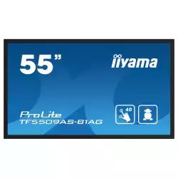 Дисплей IIYAMA TF5539AS-B1AG, 54.6" Open-Frame, IPS panel, AG, UHD 3840x2160, 500cd/m2, 1200:1, 8ms, bonded PCAP, Android 11 OS, A73*4+A53*4, 4GB, 32GB, 24/7, 2x HDMI, DP, RS232, LAN, 2x USB, Speakers, IP65 front, Portrait, Face Up, VESA 400, Black