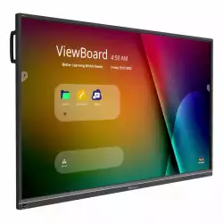 Дисплей ViewSonic IFP6550-5F, 65", IPS Panel, Ultra Fine touch technology, AG, 7H, 4K UHD 3840x2160, 400 cd/m2, 1200:1, 5000:1, ARM Cortex-A73*4 + A53*4, 8GB, 64GB, 3x HDMI, 6x USB, USB-C, RS232, LAN, HDMI Out, SPDIF, OPS, WiFi Slot, Android 11, Speakers, Top Camera Plate, Black