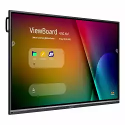 Дисплей ViewSonic IFP7550-5F, 75", IPS Panel, Ultra Fine touch technology, AG, 7H, 4K UHD 3840x2160, 400 cd/m2, 1200:1, 5000:1, ARM Cortex-A73*4 + A53*4, 8GB, 64GB, 3x HDMI, 6x USB, USB-C, RS232, LAN, SPDIF, HDMI Out, Android 11, OPS, WiFi Slot, Speakers, VESA, Top Camera Plate, Black