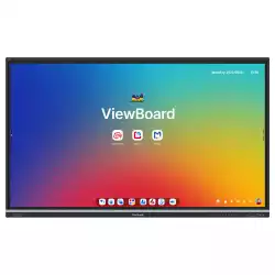 Дисплей ViewSonic IFP7551, 75", TFT LCD panel, EDLA-Certified, 50-pts Infrared touch, UHD 3840x2160, AG+AF, 500cd/m2, 1200:1, 6.5ms, Octa-Core CPU, 16GB, 128GB storage, VGA, 4x HDMI, DP, 2x LAN, RS232, HDMI out, 3x USB-C, 5x USB, SPDIF, OPS slot, Mic, NFC, Android 14, Speakers, VESA, Black