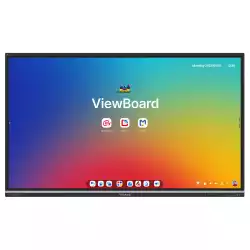 Дисплей ViewSonic IFP8651, 86", TFT LCD panel, EDLA-Certified, 50-pts Infrared touch, UHD 3840x2160, AG+AF, 500cd/m2, 1200:1, 6.5ms, Octa-Core CPU, 16GB, 128GB storage, VGA, 4x HDMI, DP, 2x LAN, RS232, HDMI out, 3x USB-C, 5x USB, SPDIF, OPS slot, Mic, NFC, Android 14, Speakers, VESA, Black