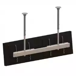 Двойна стойка за таван OMB DOUBLE LIFT, Max 60 inch, Max 50kg per display, Min Distance from Ceiling: 644 mm, Max Distance from Ceiling: 1044 mm, Two SLIM TILT 600 Included, 12° Tilt, Hidden Cables, Black, product code: 06059