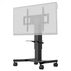 Електрическа стойка за под IIYAMA MD CAR1021-B1, for 43" - 86" display, Max. weight 100kg, Height adjustment: 500mm, VESA min. 300x200mm, VESA max. 800x600mm, Laptop shelf, 4-inch muting castor omni directional wheels, Black