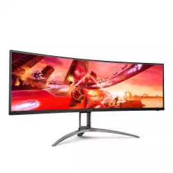Геймърски Монитор AOC AG493UCX2 49 inch WLED Gaming Monitor, FreeSync Premium Pro, 165Hz, 1 ms, VA Panel, Curved, 5120x1440 32:9, 550cd/m2, 3000:1, 3xHDMI, Displayport, 3x USB, USB-C, Speakers, Height Adjust, Swivel, Vesa Certified DisplayHDR 400, AMD FreeSync Premium Pro, G-Sync Compatible, PxP (PIP, PBP)