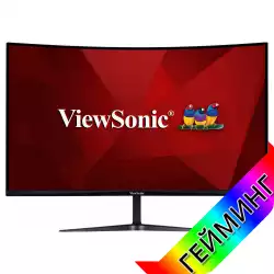 Монитор ViewSonic VX3218-PC-MHD, 31.5" Gaming monitor, FHD 1920 x 1080, Curved, MVA Panel LED, 1ms, 180Hz, 300 nits, 2x HDMI, DisplayPort, Speakers, Black