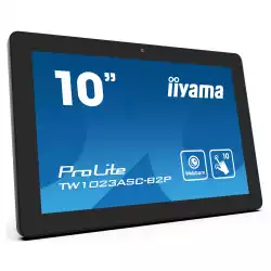Компютър IIYAMA TW1023ASC-B2P, 10.1", IPS panel, FHD, 16:10, 450cd/m2, 1000:1, 25ms, 10-points PCAP touch, Android 13 OS, Quad-core A55*4, 4GB, 32GB, WIFi, BT, HDMI, 4x USB, LAN, Mic, PoE, Speakers, 24/7, Portrait, Face up, VESA 75, Black