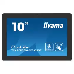 Компютър IIYAMA TW1023ASC-B2P, 10.1", IPS panel, FHD, 16:10, 450cd/m2, 1000:1, 25ms, 10-points PCAP touch, Android 13 OS, Quad-core A55*4, 4GB, 32GB, WIFi, BT, HDMI, 4x USB, LAN, Mic, PoE, Speakers, 24/7, Portrait, Face up, VESA 75, Black