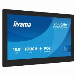 Компютър IIYAMA TW1623AS-B3P, Touch Panel PC, 15.6", IPS panel, FHD 1920x1080, 16:9, 450cd/m2, 1000:1, 30ms, Edge to edge glass, PCAP touch, HDMI, LAN, 3x USB, Speakers, Mic, PoE, Android 13 OS, RK3568, 4GB, 32GB, WiFi, BT, SD card slot, 24/7, Portrait, Face Up, VESA 100, Black