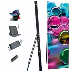 LED постер AVALED TK-PRO-IP-2, P2.5, 640mm x 1920mm, LED Panel, Die-Casting Magnesium, 1000 Nits, >3840Hz, 14-16 Bit, SMD 2020, Cooper, Space Black, Front Service, 256px x 768px, <25kg, IP40, 570W/sqm - INDOOR
