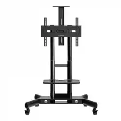 Мобилна стойка за под ONKRON TS1551-B for 40" - 70" displays, max 46kg, Height adjustable columns, AV shelves, Lockable wheels, Black