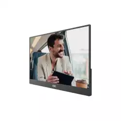 Монитор AOC 16T20E2, 15.6 inch portable monitor, IPS panel, AG, FHD 1920x1080, 250cd/m2, 1000:1, 50M:1, 60Hz, 4ms, Low Blue Ligh, Flicker-Free, mini HDMI, USB-C, Speaker, Magnetic cover with Stand, VESA, Black
