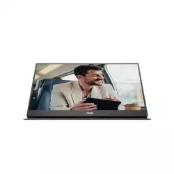 Монитор AOC 16T20E2, 15.6 inch portable monitor, IPS panel, AG, FHD 1920x1080, 250cd/m2, 1000:1, 50M:1, 60Hz, 4ms, Low Blue Ligh, Flicker-Free, mini HDMI, USB-C, Speaker, Magnetic cover with Stand, VESA, Black