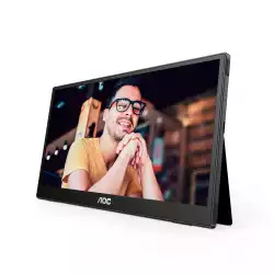 Монитор AOC 16T3EA, 15.6" portable monitor, IPS panel, FHD 1920x1080, 16:9, 250cd/m2, 700:1, 50M:1, 60Hz, 4ms, Autopivot feature, Flicker-Free, USB-C, PD up to 15W, Audio out, Tilt, Pivot, VESA, Black
