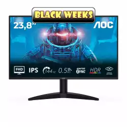 Монитор AOC 24B36X, 23.8" IPS WLED panel, Anti-Glare, 16:9, FHD 1920x1080, 0.5ms, 144Hz, 300cd/m2, 1500:1, HDR 10, Flicker Free, Low Blue Light, Adaptive Sync, HDMI, DisplayPort, Audio out, Tilt, VESA 100, Black