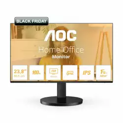 Монитор AOC 24B3HA2, 23.8" IPS WLED panel, Anti-Glare, 16:9, FHD 1920x1080, 1ms, 100Hz, 250cd/m2, HDR, Flicker Free, Ultra Narrow, sRGB, BT 709, VGA, HDMI, Audio Out, Speakers, Tilt, VESA 100, Black