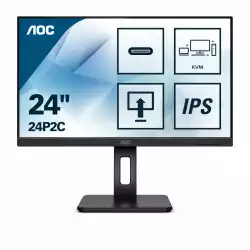 Монитор AOC 24P2C 23.8 inch WLED, IPS panel, 250cd/m2, 1920x1080, 75Hz, HDMI, Displayport,  USB-C, KVM switch, 4xUSB 3.2, speakers, Height Adjust, Swivel, Pivot, sRGB, Docking