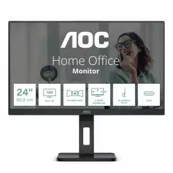 Монитор AOC 24P3CV, 23.8 inch WLED IPS Panel, 16:9, 1920x1080, 300 cd/m2, 1000:1, 50M:1, 75Hz, AntiGlare, 3H, 3-sided frameless, HDMI, DisplayPort, 4x USB 3.2, USB-C Docking, 65W PD, LAN, Speakers, Tilt, Swivel, Pivot, HAS, Flicker-free, Low blue light, VESA 100, Black