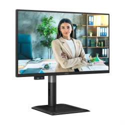 Монитор AOC 24P4CV, 23.8 inch, IPS panel, AG, 300cd/m2, 1500:1, 4ms, 120Hz, HDR, Anti Blue Light, HDMI, DP, DP out, USB-C, 4x USB, LAN, Speakers, KVM, HAS, Swivel, Tilt, Pivot, VESA, Energy class C