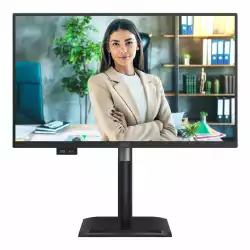 Монитор AOC 24P4U, 23.8", IPS panel, AG, 16:9, 300cd/m2, 1500:1, 4ms, 120Hz, Anti Blue Light, Flicker Free, Adaptive Sync, VGA, HDMI, DP, 4x USB, Audio out, Speakers, HAS, Swivel, Tilt, Pivot, VESA 100, Energy class C, Black
