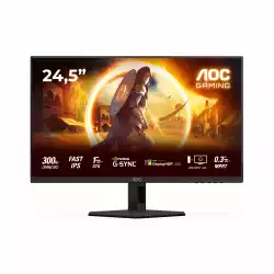 Монитор AOC 25G4SRE, 24.5", Gaming monitor, Fast IPS panel, AG, 16:9, FHD 1920x1080, 0.3ms, 310Hz, 400cd/m2, 1000:1, HDR 400, Adaptive Sync, G-SYNC compatible, Flicker Free, Anti Blue Light, 2x HDMI, DP, Audio out, G-menu, Tilt, VESA 100, Black