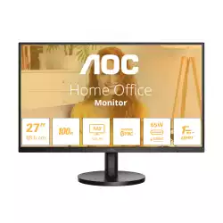 Монитор AOC 27B3CA2, 27" IPS WLED panel, Anti-Glare, FHD 1920x1080, 1ms, 100Hz, 250cd/m2, 1300:1, 20M:1, HDR, Low Blue Light, Ultra Narrow, sRGB, BT 709, HDMI, USB-C, 2x USB, Mic In, PD 65W, Speakers, Tilt, VESA 100, Black