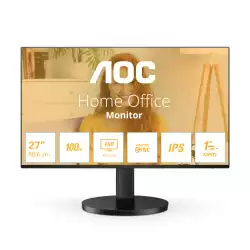 Монитор AOC 27B3HA2, 27" IPS WLED panel, Anti-Glare, 16:9, FHD 1920x1080, 1ms, 100Hz, 250cd/m2, 1300:1, 20M:1, HDR, Flicker Free, Ultra Narrow, sRGB, BT 709, VGA, HDMI, Audio Out, Speakers, Tilt, VESA 100, Black