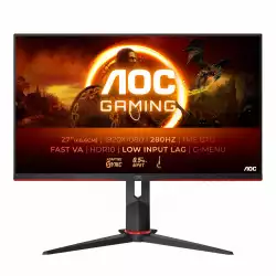 Монитор AOC 27G2ZN3/BK, 27", Gaming monitor, VA WLED, 16:9, FHD 1920x1080, 0.5ms, 280Hz, 300cd/m2, 4000:1, Adaptive Sync, Flicker Free, Low Blue Light, 2x HDMI, DisplayPort, Audio Out, HAS, Swivel, Tilt, Pivot, VESA 100, Black                          