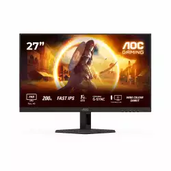 Монитор AOC 27G4HRE, 27", Gaming monitor, Fast IPS panel, AG, 16:9, FHD 1920x1080, 0.5ms, 200Hz, 300cd/m2, 1000:1, HDR 10, G-SYNC Compatible, Adaptive Sync, Flicker Free, sRGB, 2x HDMI, DisplayPort, Audio Out, Speakers, Tilt, VESA 100, Black