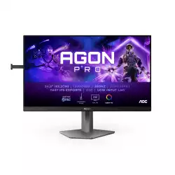 Монитор AOC AG256FS, 24.8" Gaming monitor, Fast IPS panel, AG, 16:9, FHD 1920 x 1080, 400cd/m2, 1000:1, 0.3ms, 390Hz, Adaptive Sync, PiP + PbP, Flicker Free, Low Blue Light, 2x HDMI, DisplayPort, 4x USB, Audio Out, HAS, Swivel, Tilt, Pivot, VESA 100, Black