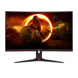 Монитор AOC C27G2E/BK 27 inch Curved gaming monitor, VA Panel, AG, FHD 1920x1080, 16:9, 350cd/m2, 3000:1, 80M:1, 165Hz, 1ms, Adaptive Sync, Flicker Free, Low Blue Light, 2x HDMI, DisplayPort, VGA, Audio Out, Tilt, VESA 100, Black/Red