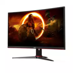 Монитор AOC C27G2E/BK 27 inch Curved gaming monitor, VA Panel, AG, FHD 1920x1080, 16:9, 350cd/m2, 3000:1, 80M:1, 165Hz, 1ms, Adaptive Sync, Flicker Free, Low Blue Light, 2x HDMI, DisplayPort, VGA, Audio Out, Tilt, VESA 100, Black/Red
