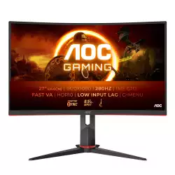 Монитор AOC C27G2Z3/BK, 27" Curved gaming monitor, VA Panel, 16:9, FHD 1920 x 1080, 300cd/m2, 4000:1, 240Hz, 0.5ms, HDR 10, Adaptive Sync, Flicker Free , Low Blue Light, 2x HDMI, DisplayPort, Audio out, HAS, Swivel, Tilt, VESA 100, Black/Red