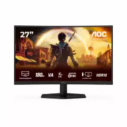 Монитор AOC C27G42E, 27", Gaming monitor, Curved VA panel, 16:9, AG, FHD 1920x1080, 300cd/m2, 3000:1, 180Hz, 0.5ms, Adaptive Sync, Flicker Free, Low Blue Light, 2x HDMI, DisplayPort, Audio out, Speakers, Tilt, VESA 100, Black