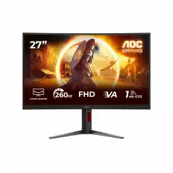 Монитор AOC C27G4Z2, 27 inch, Gaming monitor, Curved Fast VA panel, AG, FHD 1920x1080, 0.3ms, 260Hz, 300cd/m2, 3000:1, Adaptive Sync, HDR10, 2x HDMI, DP, Audio Out, HAS, Swivel, Tilt, VESA 100, Black