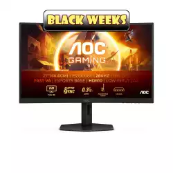 Монитор AOC C27G4ZXU, 27&quot; Curved monitor, Fast VA panel, Anti-Glare, 16:9, FHD 1920 x 1080, 300cd/m2, 4000:1, 280Hz, 0.3ms, HDR 10, Adaptive Sync, Low Blue Light, Flicker Free, 2x HDMI, DP, 4x USB, Speakers, Audio out, HAS, Swivel, Tilt, VESA 100, Black                          