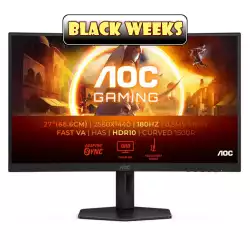 Монитор AOC CQ27G4X, 27", Curved gaming monitor, VA WLED, 1500R, 16:9, QHD 2560 x 1440, 0.5ms, 180Hz, 300cd/m2, 4000:1, HDR10, Adaptive Sync, Flicker Free, Low Blue Light, G-Menu, 2x HDMI, DisplayPort, Audio Out, HAS, Swivel, Tilt, VESA 100, Black                          
