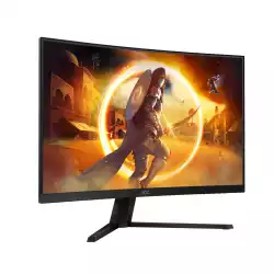 Монитор AOC CQ32G4VE, 31.5", Curved gaming monitor, VA WLED, 1500R, 16:9, QHD 2560x1440, 0.5ms, 180Hz, 300cd/m2, 3500:1, HDR10, Adaptive Sync, Flicker Free, Low Blue Light, G-Menu, 2x HDMI, DP, Audio Out, Tilt, VESA 100, Black